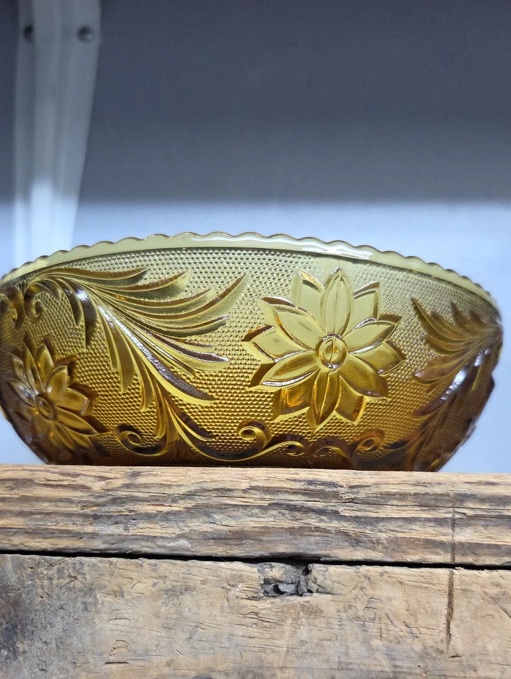 Indiana Glass amber floral